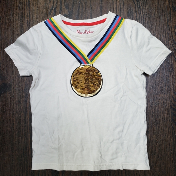 Mini Boden Sequin Medal Tee (Size 5-6 Years) - Picture 2 of 6